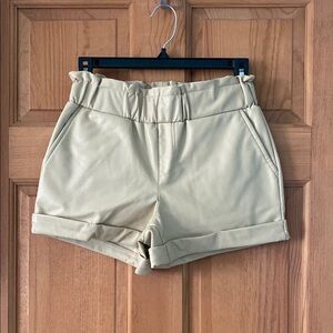Sincerely Jules Size Extra Small XS Women's Tan Vegan Leather Shorts NWT
